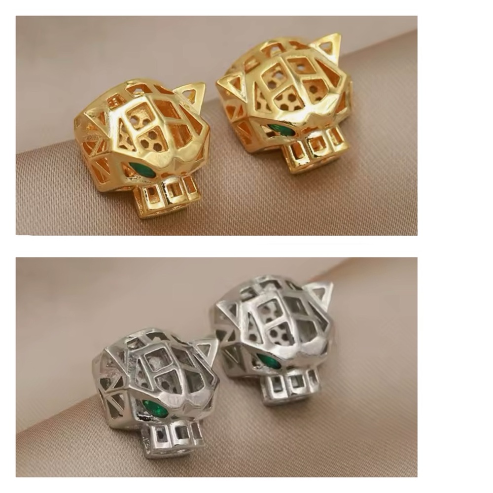 🐘🐘 14K Gold Plated Emerald Stud Earrings